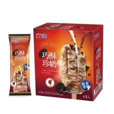 XIAOMEI Cookies & Boba Black Tea Ice Cream Bar Ice Pop 4pc